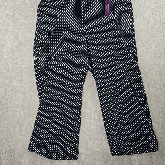 Lane Bryant Womens Polka Dot Pants Black Size 28 Stretch Slim Fit Polyester - Picture 1 of 10